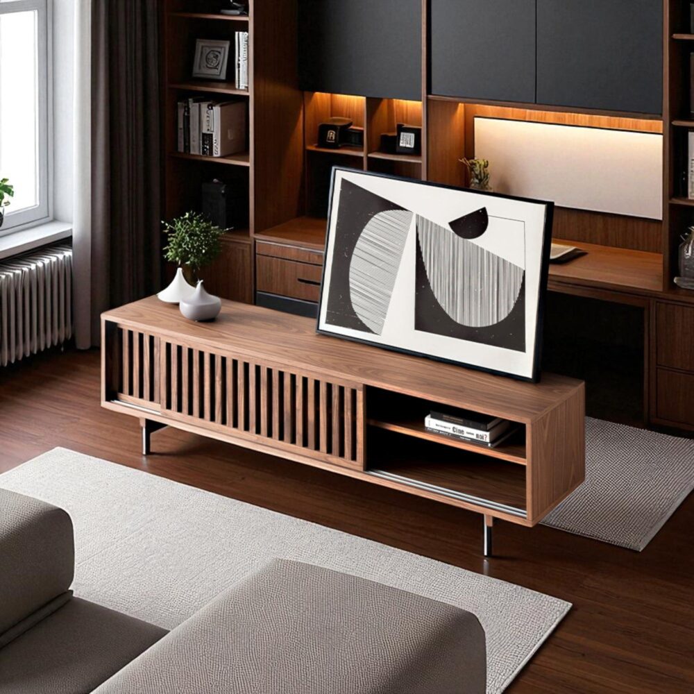 Solid Wood TV Stand Minimalist Media Console Vega