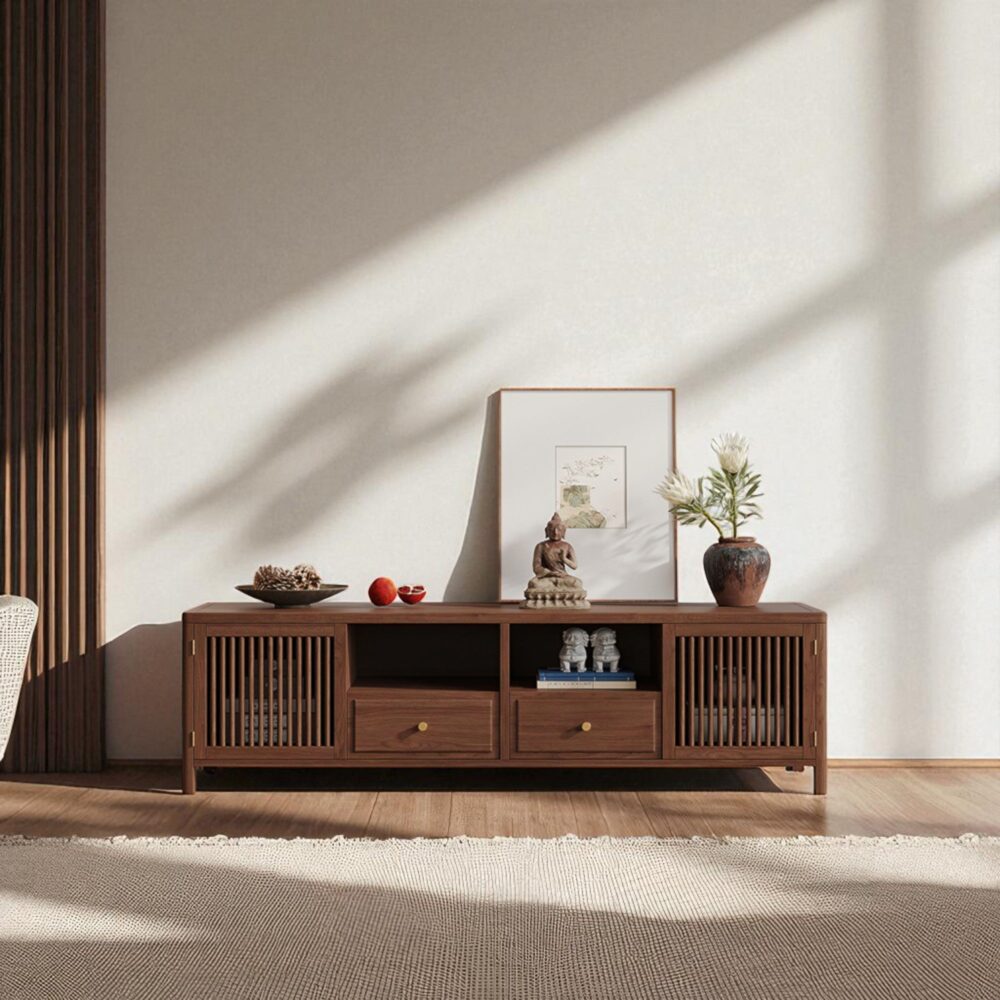 Solid Wood TV Stand Mid Century Handcrafted Arbour